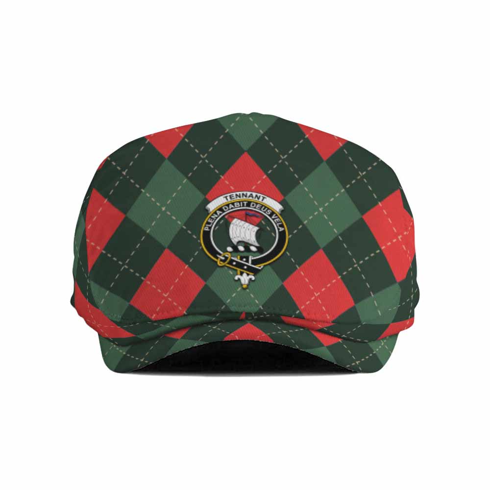 Tennant Scottish Family Crest Flat Cap, Jeff Cap Argyle Plaid Christmas Style - Tartan Vibes Clothing