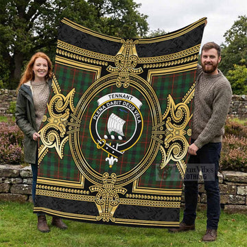 Tennant Scottish Tartan Crest Blanket Royal Stylized