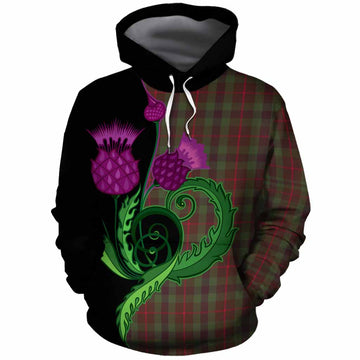 Tennant Tartan Cotton Hoodie Traditional Scottish Thistle