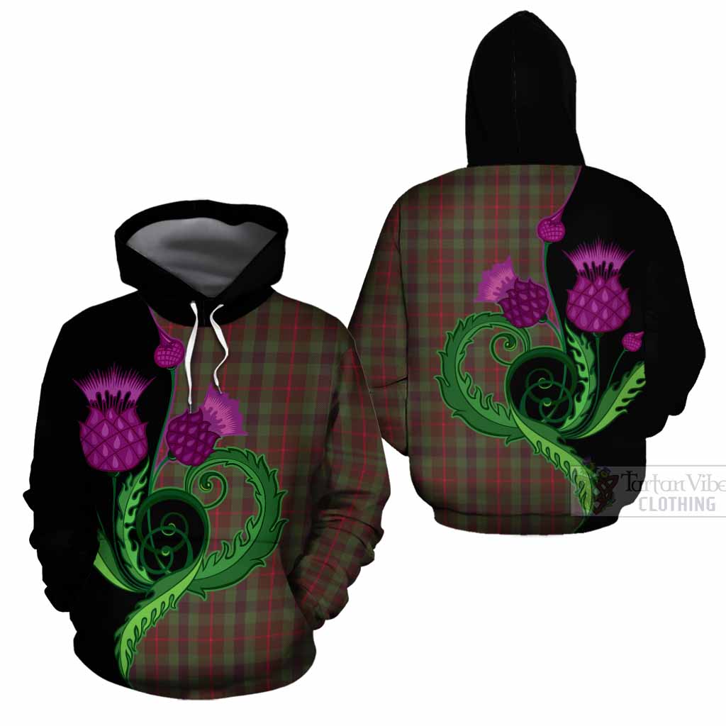 Tennant Tartan Cotton Hoodie Traditional Scottish Thistle