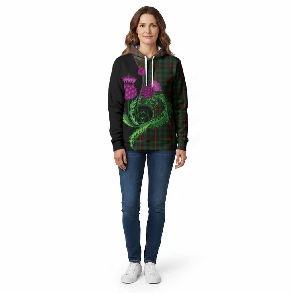 Tennant Tartan Cotton Hoodie Traditional Scottish Thistle