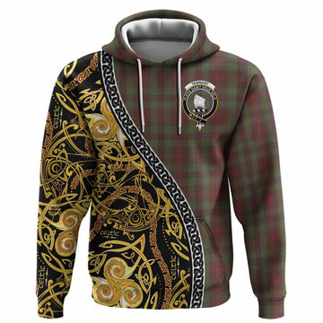 Tennant Tartan Crest Hoodie Celtic Knot and Triple Trickle Spiral Symbols