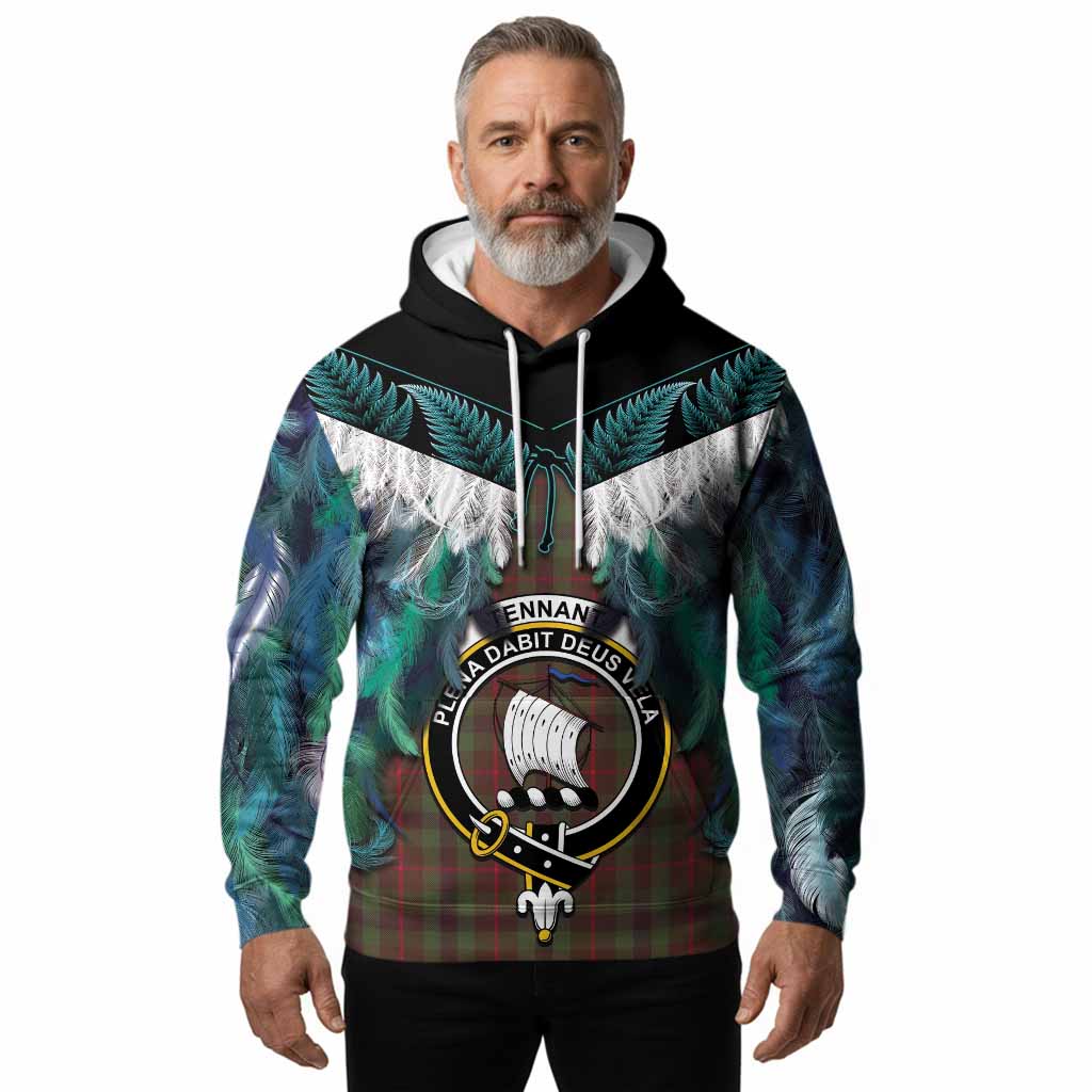 Tennant Tartan Crest Hoodie New Zealand Maori Korowai Cloak