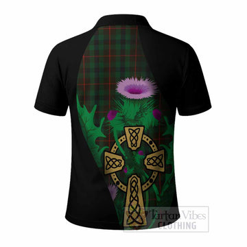 Tennant Tartan Crest Polo Shirt Celtic Cross Thistle Flowers