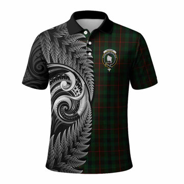 Tennant Tartan Crest Polo Shirt With New Zealand Silver Fern Maori Koru