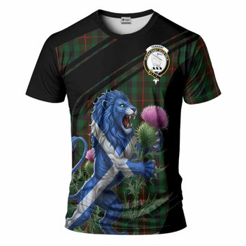Tennant Tartan Crest T-Shirt Scottish Lion Rampant Thistle