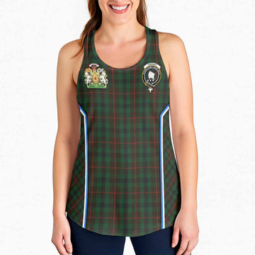 Tennant Tartan Crest Women Racerback Tanks Scotland Coat of Arm Flag Style