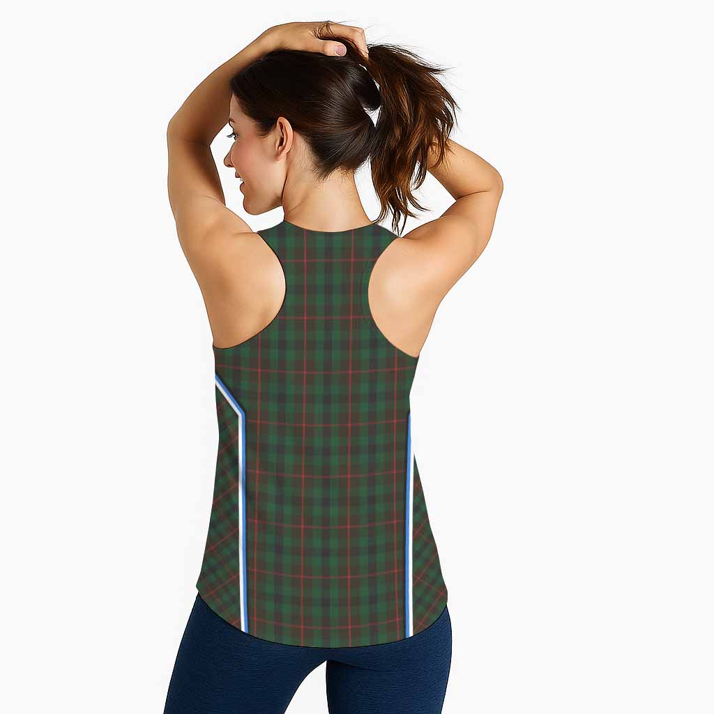 Tennant Tartan Crest Women Racerback Tanks Scotland Coat of Arm Flag Style - Tartan Vibes Clothing