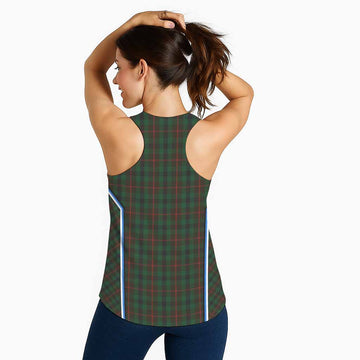 Tennant Tartan Crest Women Racerback Tanks Scotland Coat of Arm Flag Style