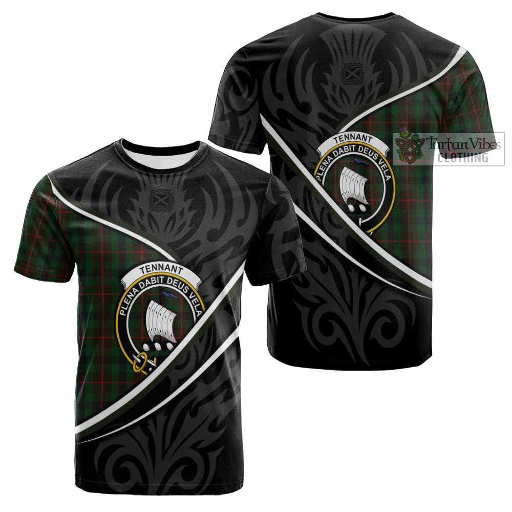 Tennant Tartan Family Crest Cotton T-shirt Celtic Scottish Thistle Floral - Tartan Vibes Clothing