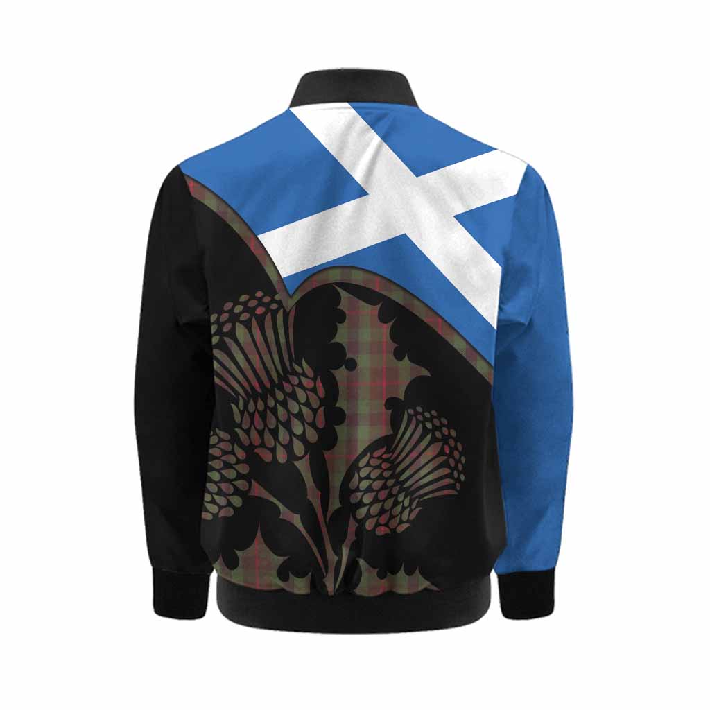 Tennant Tartan Family Crest Kid Bomber Jacket Scotland Thistle Floral Flag Style