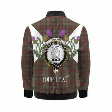 Tennant Tartan Family Crest Kid Bomber Jacket Scottish Burns Night Thistle Floral