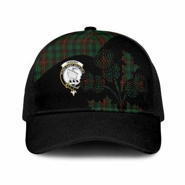 Tennant Tartan Family Crest Mesh Trucker Cap Scotland Thistle Floral Flag Style