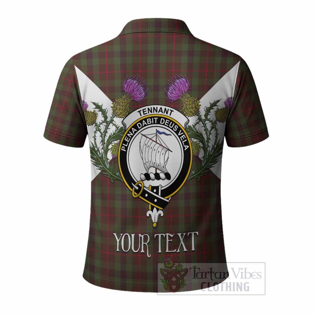 Tennant Tartan Family Crest Polo Shirt Scottish Burns Night Thistle Floral