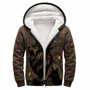 Tennant Tartan Family Crest Sherpa Hoodie Crowned Lion Roaring