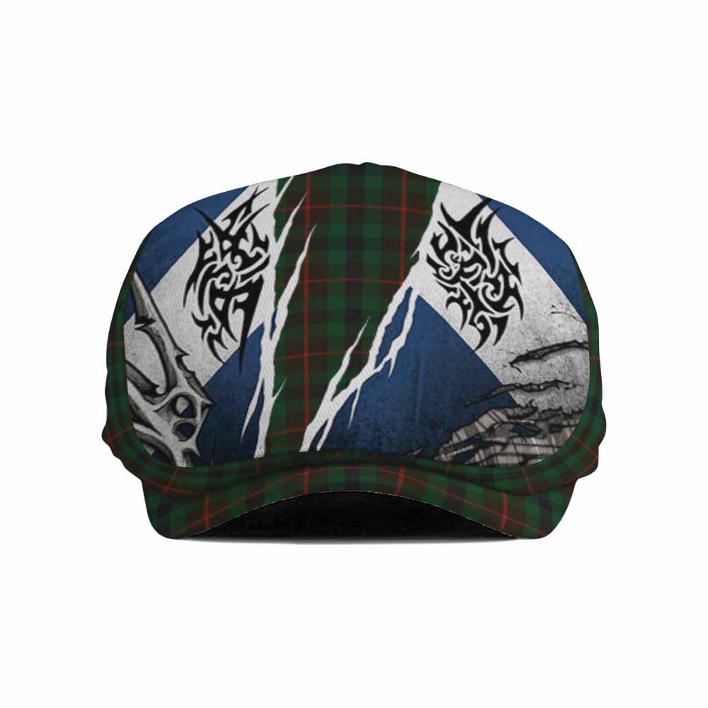 Tennant Tartan Flat Cap, Jeff Cap Scotland Flag Ripped Tribal Design