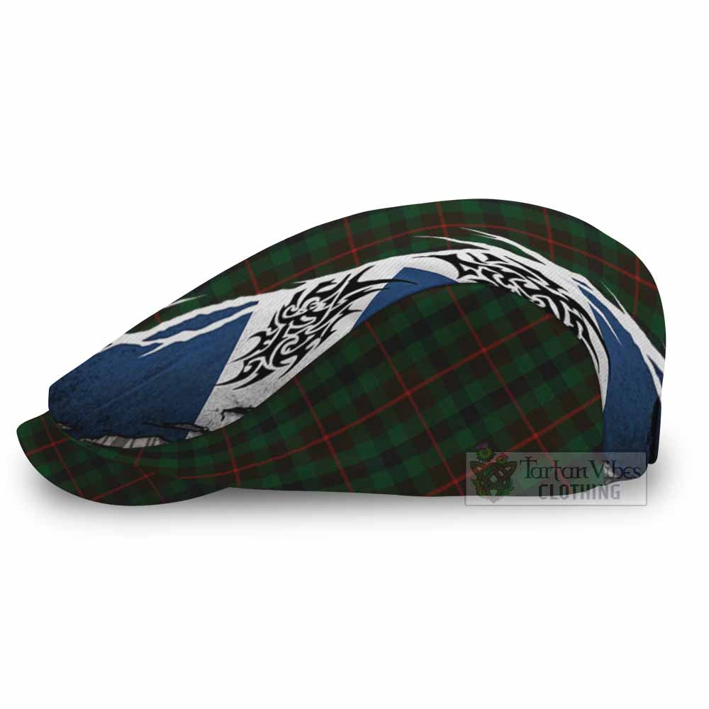 Tennant Tartan Flat Cap, Jeff Cap Scotland Flag Ripped Tribal Design