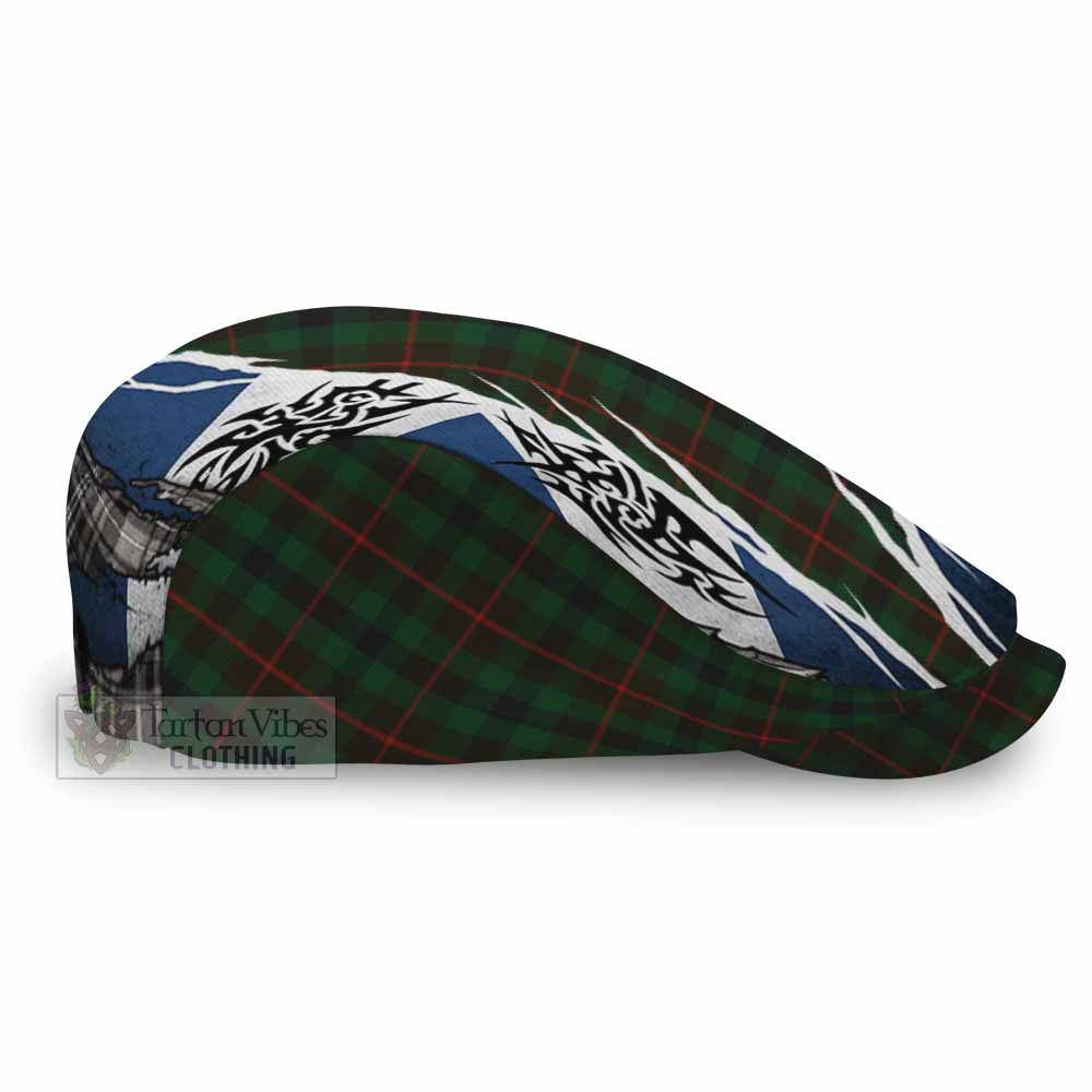 Tennant Tartan Flat Cap, Jeff Cap Scotland Flag Ripped Tribal Design