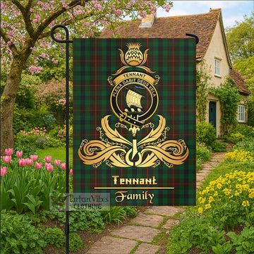 Tennant Tartan Garden Flag with Highland Thistle Cherish Family Crest Style