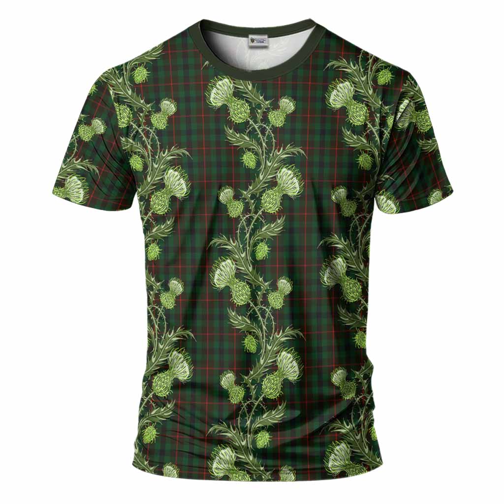 Tennant Tartan T-Shirt Seamless Scottish Thistle Flowers