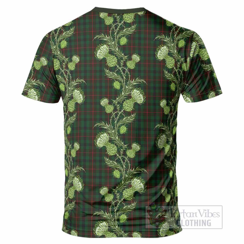 Tennant Tartan T-Shirt Seamless Scottish Thistle Flowers