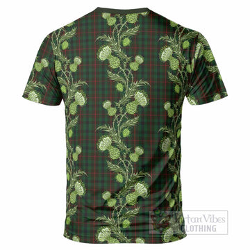 Tennant Tartan T-Shirt Seamless Scottish Thistle Flowers