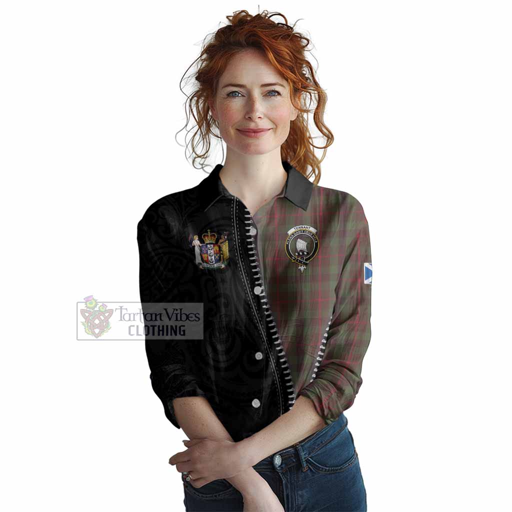 Tennant Tartan Women Casual Shirt New Zealand Pattern Unique Zipper Stylized