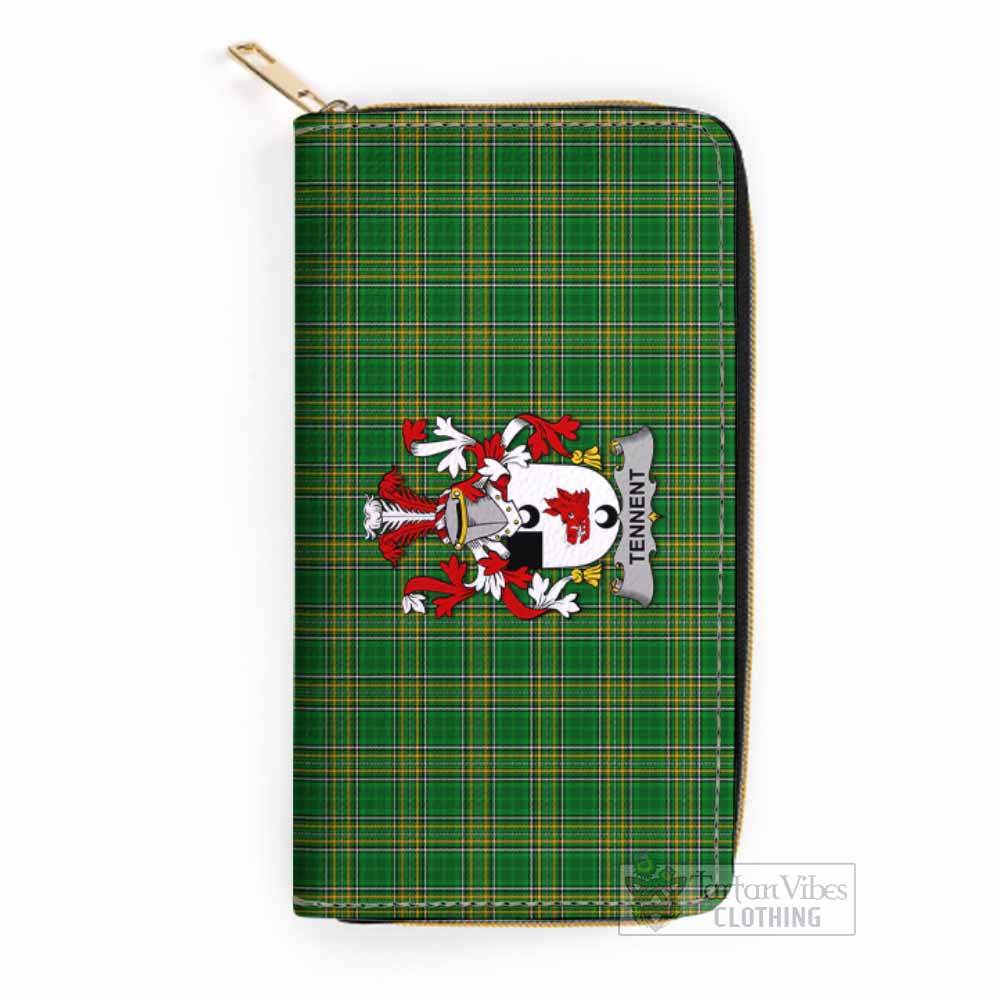 Tennent Irish Clan Tartan Women's Leather Wallet with Coat of Arms One Size 19.7*10.5*3.5 cm - Tartan Vibes Clothing