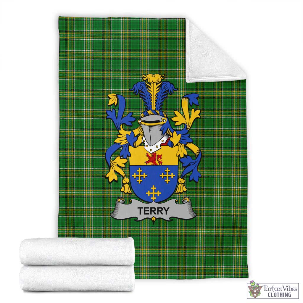 Terry Irish Clan Tartan Blanket with Coat of Arms X-Large 59 x 79 inches 150 x 200 cm - Tartan Vibes Clothing