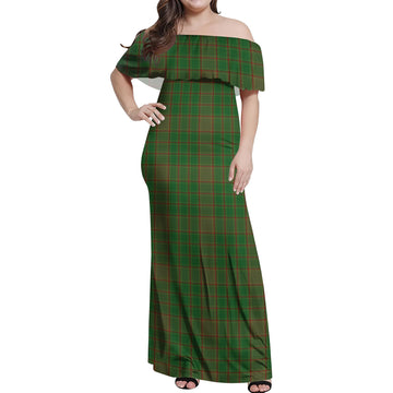 Terry Tartan Off Shoulder Long Dress Women's Dress - Tartan Vibes Clothing