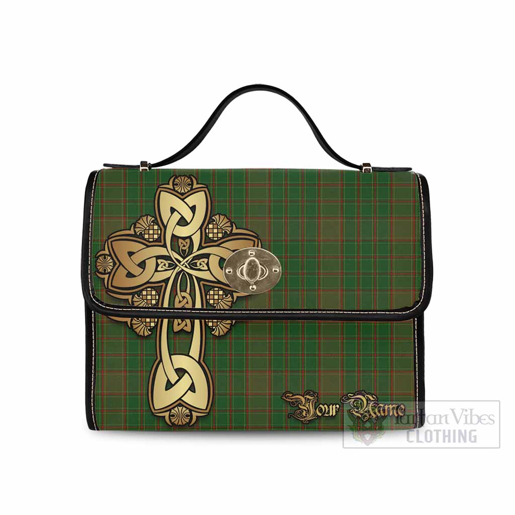 Tartan Vibes Clothing Terry Tartan Waterproof Canvas Bag Golden Thistle Celtic Cross Style
