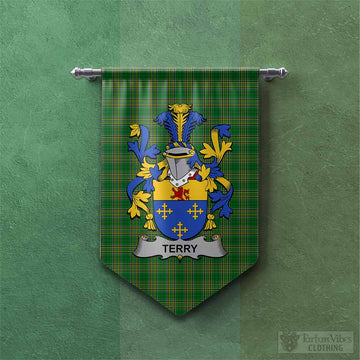 Terry Irish Clan Tartan Gonfalon, Tartan Banner with Coat of Arms Chevron - Tartan Vibes Clothing