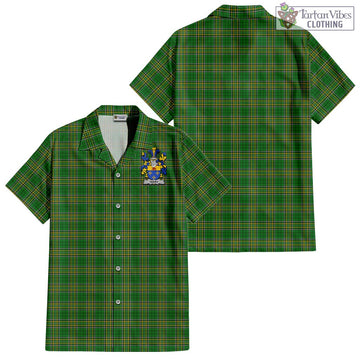 Terry Ireland Clan Tartan Short Sleeve Button Up with Coat of Arms