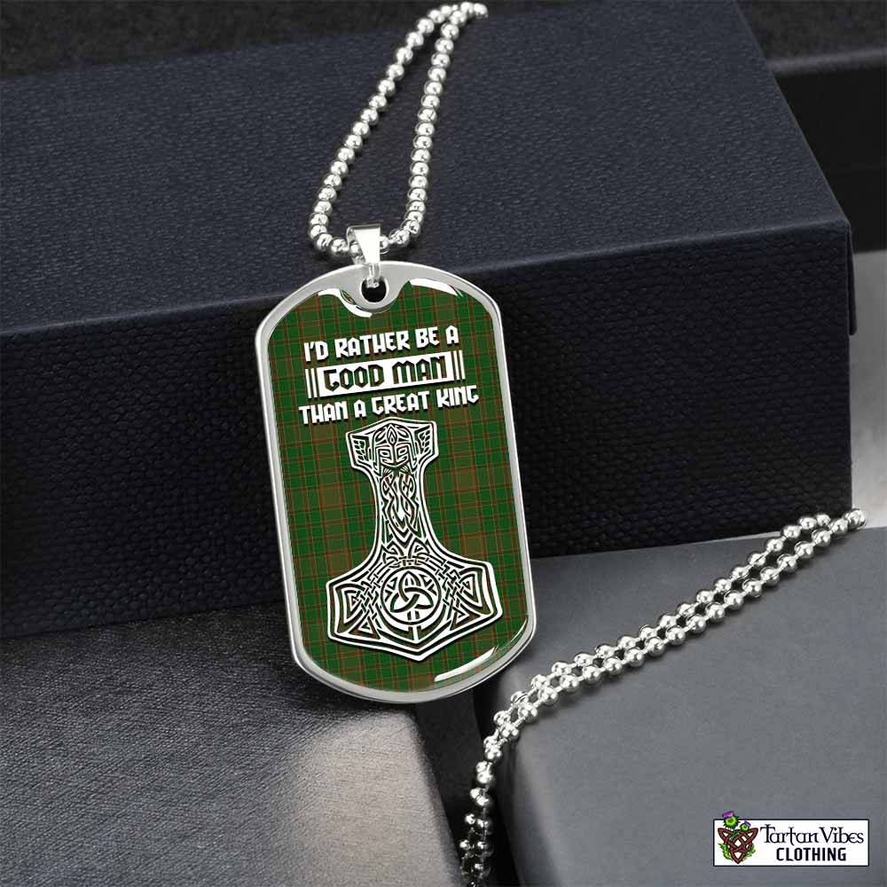 Terry Tartan Dog Tag Necklace Viking Mjolnir Style Silver No - Tartan Vibes Clothing