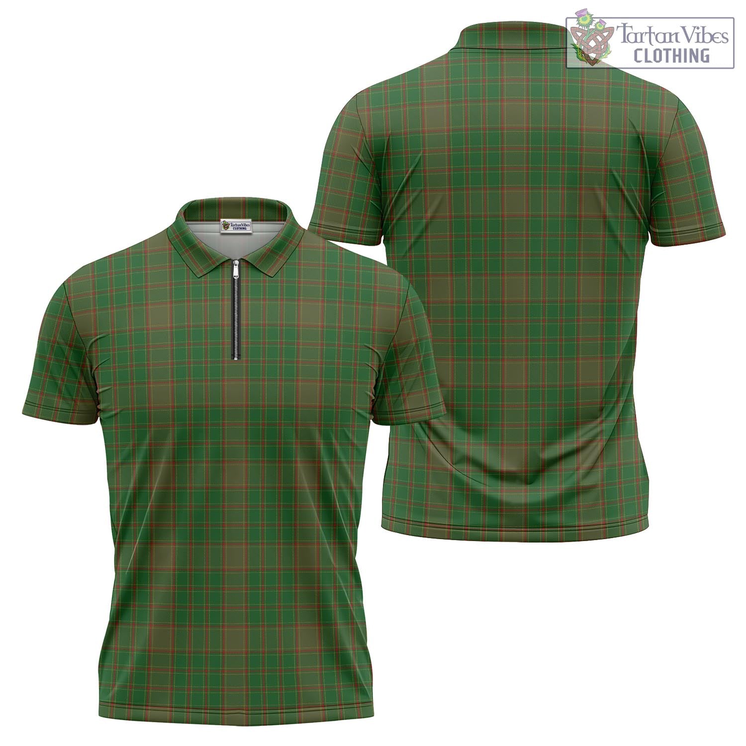 Terry Tartan Zipper Polo Shirt Unisex - Tartan Vibes Clothing