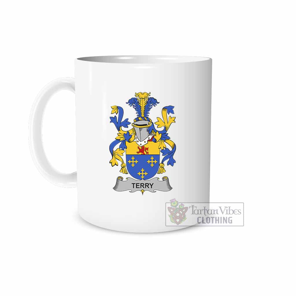 Terry Irish Clan Coat of Arms Ceramic Mug White - 2D-tartanvibesclothing