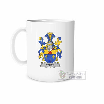 Terry Irish Clan Coat of Arms Ceramic Mug White - 2D-tartanvibesclothing