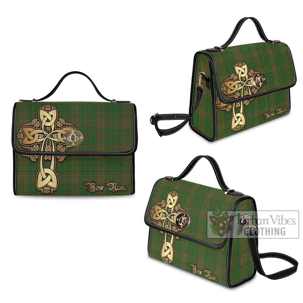 Tartan Vibes Clothing Terry Tartan Waterproof Canvas Bag Golden Thistle Celtic Cross Style