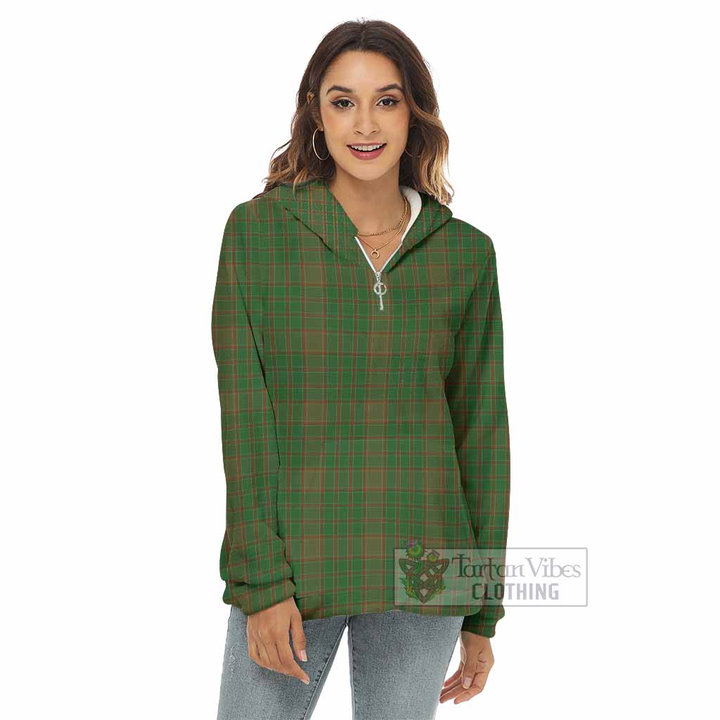 Terry Tartan Women's Borg Fleece Hoodie with Half Zip - Tartan Vibes Clothing