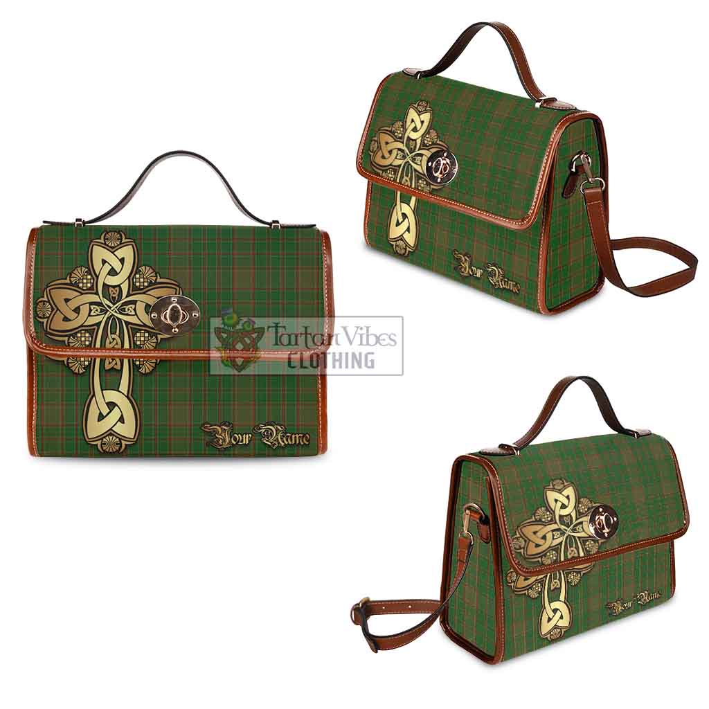 Tartan Vibes Clothing Terry Tartan Waterproof Canvas Bag Golden Thistle Celtic Cross Style