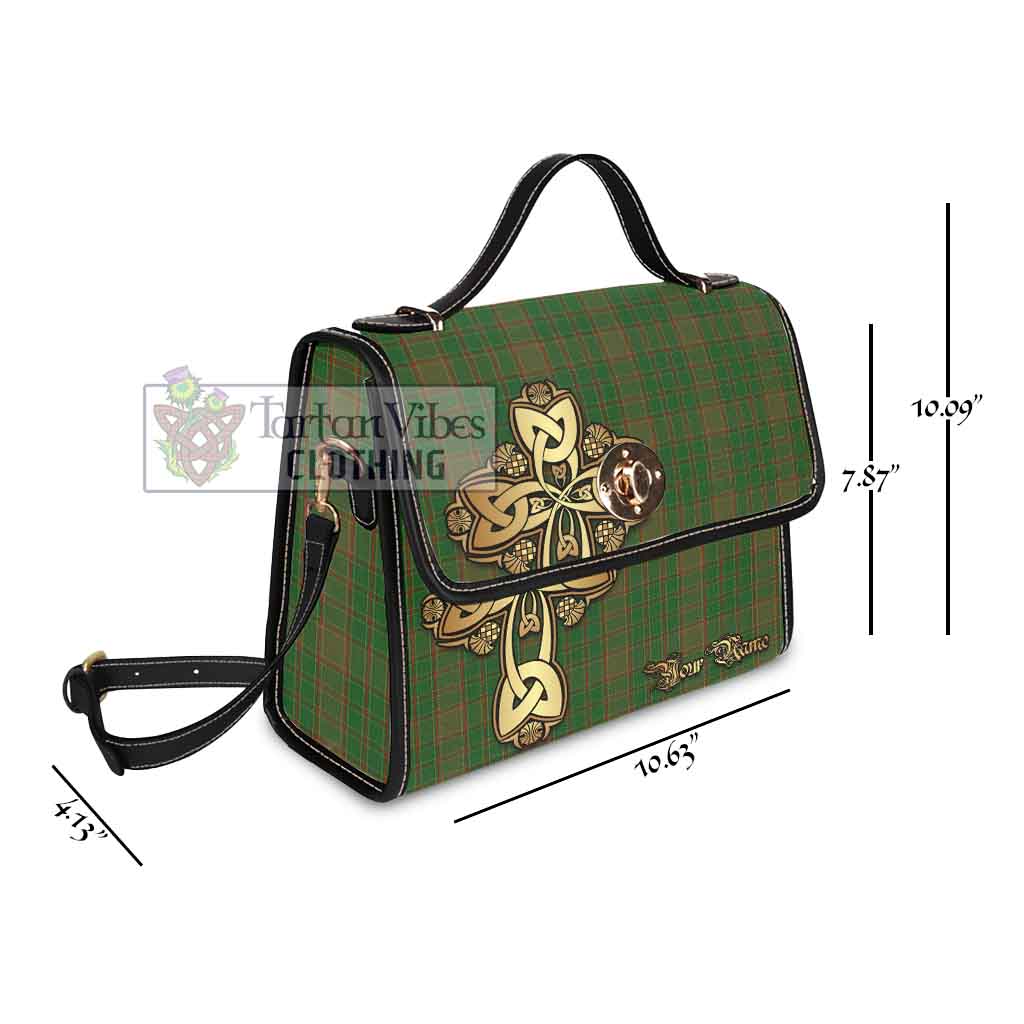 Tartan Vibes Clothing Terry Tartan Waterproof Canvas Bag Golden Thistle Celtic Cross Style