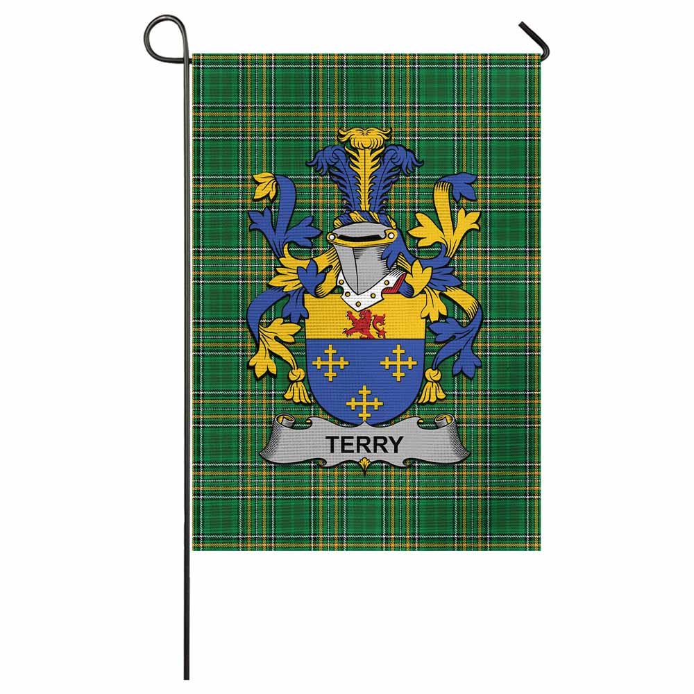 Terry Irish Clan Tartan Flag with Coat of Arms