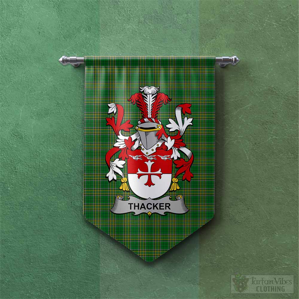 Thacker Irish Clan Tartan Gonfalon, Tartan Banner with Coat of Arms Chevron - Tartan Vibes Clothing