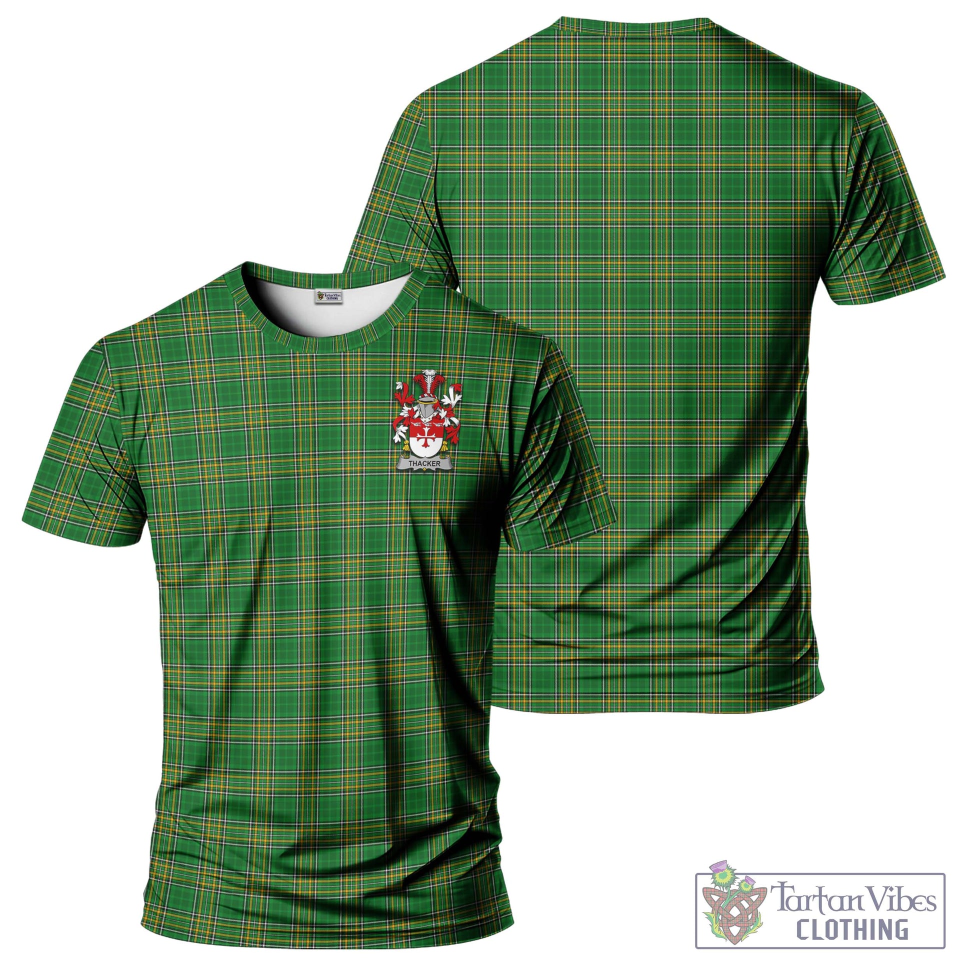 Thacker Irish Clan Tartan T-Shirt with Family Seal Kid's Shirt - Tartan Vibes Clothing
