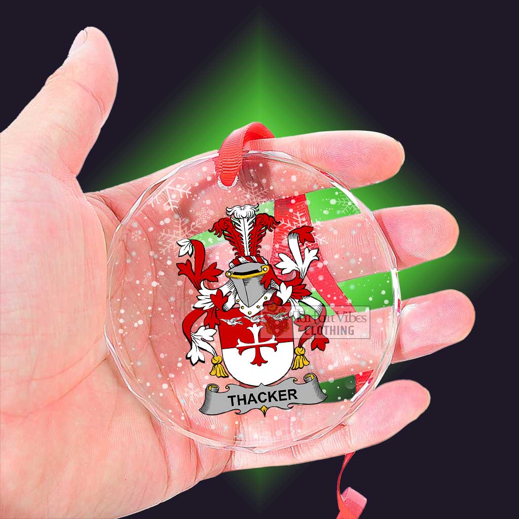 Thacker Irish Clan Christmas Glass Ornament with Coat of Arms - 2D-tartanvibesclothing