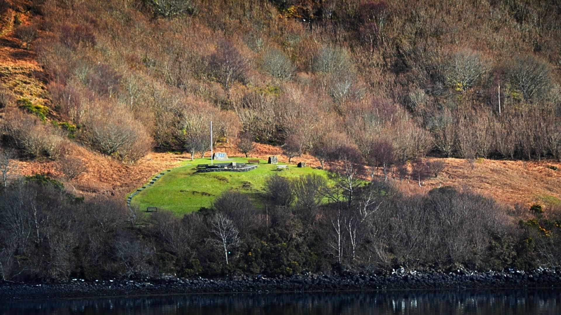 The memorial entrance to Scorrybreac, ancestral land of Clan MacNicol.