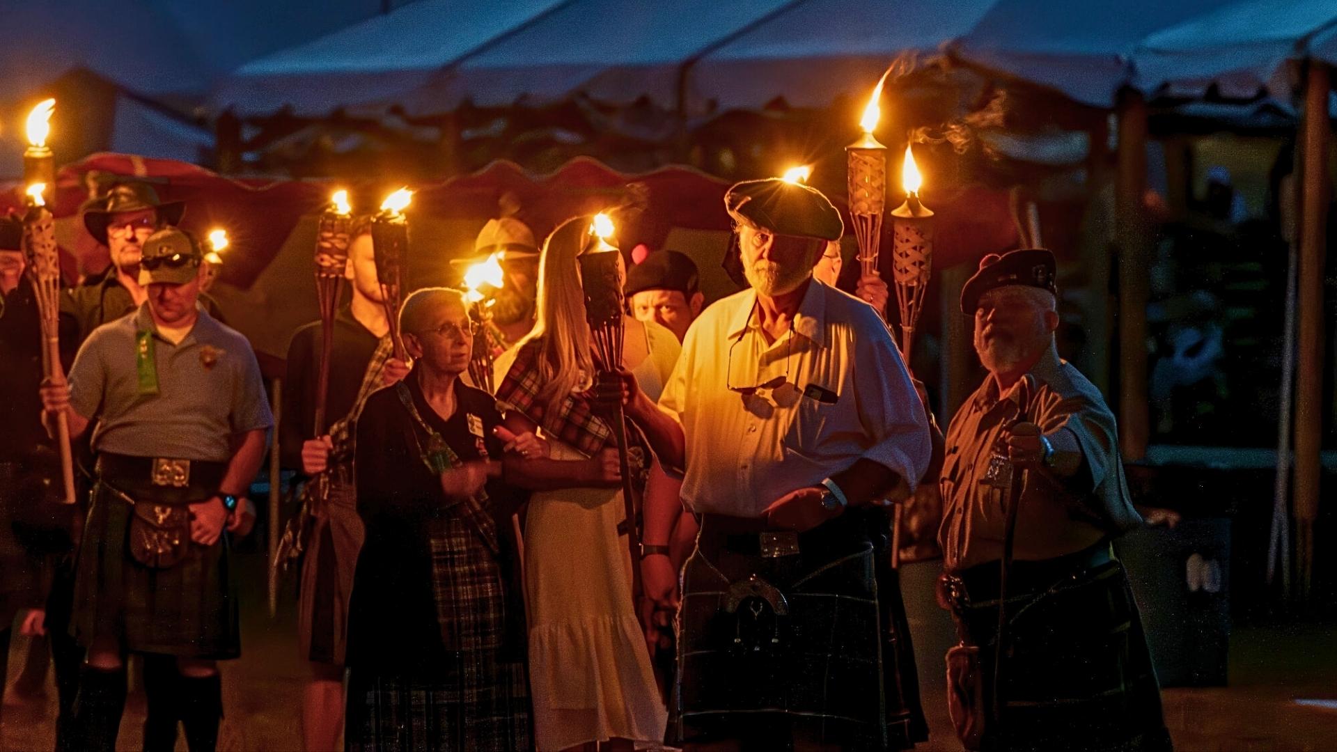 The Torchlight Ceremony unites over 100 clans in a stirring tribute to Scottish ancestry.