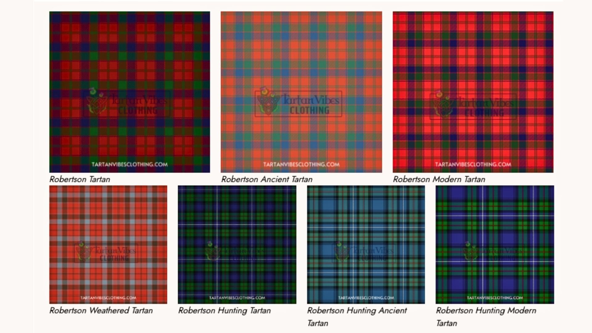 The Variations of Clan Robertson Tartan
