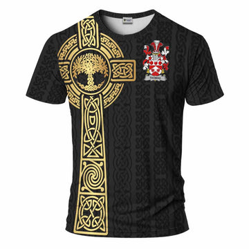 Thomas Irish Coat of Arms T-Shirt with Celtic Tree of Life Inspired