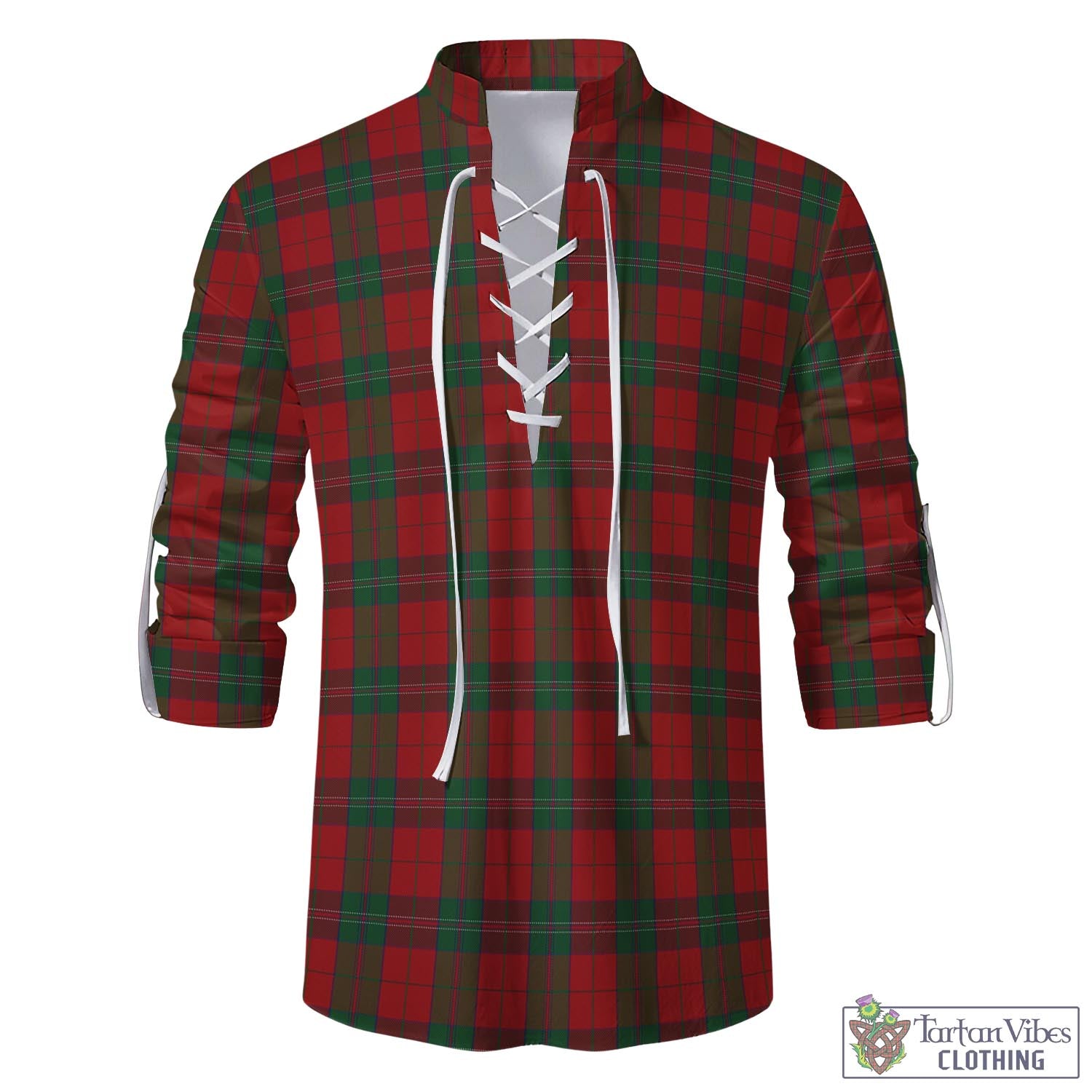 Tartan Vibes Clothing Thomas of Wales Tartan Men's Scottish Traditional Jacobite Ghillie Kilt Shirt